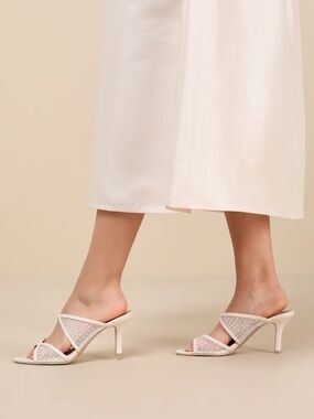 Dolce Vita Mandel Cream Pearl-Embellished Heels